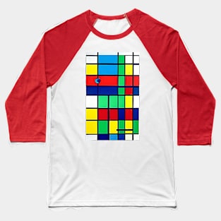 Abstract Modern: Bold Colors Squares Rectangles Baseball T-Shirt